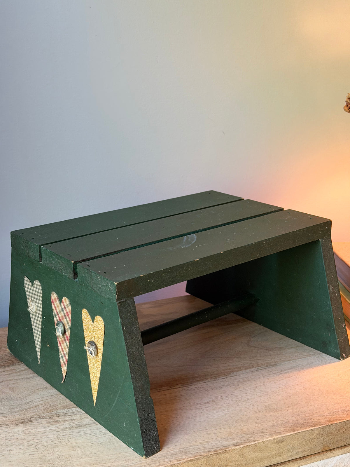 Green Primitive Style Riser Stool
