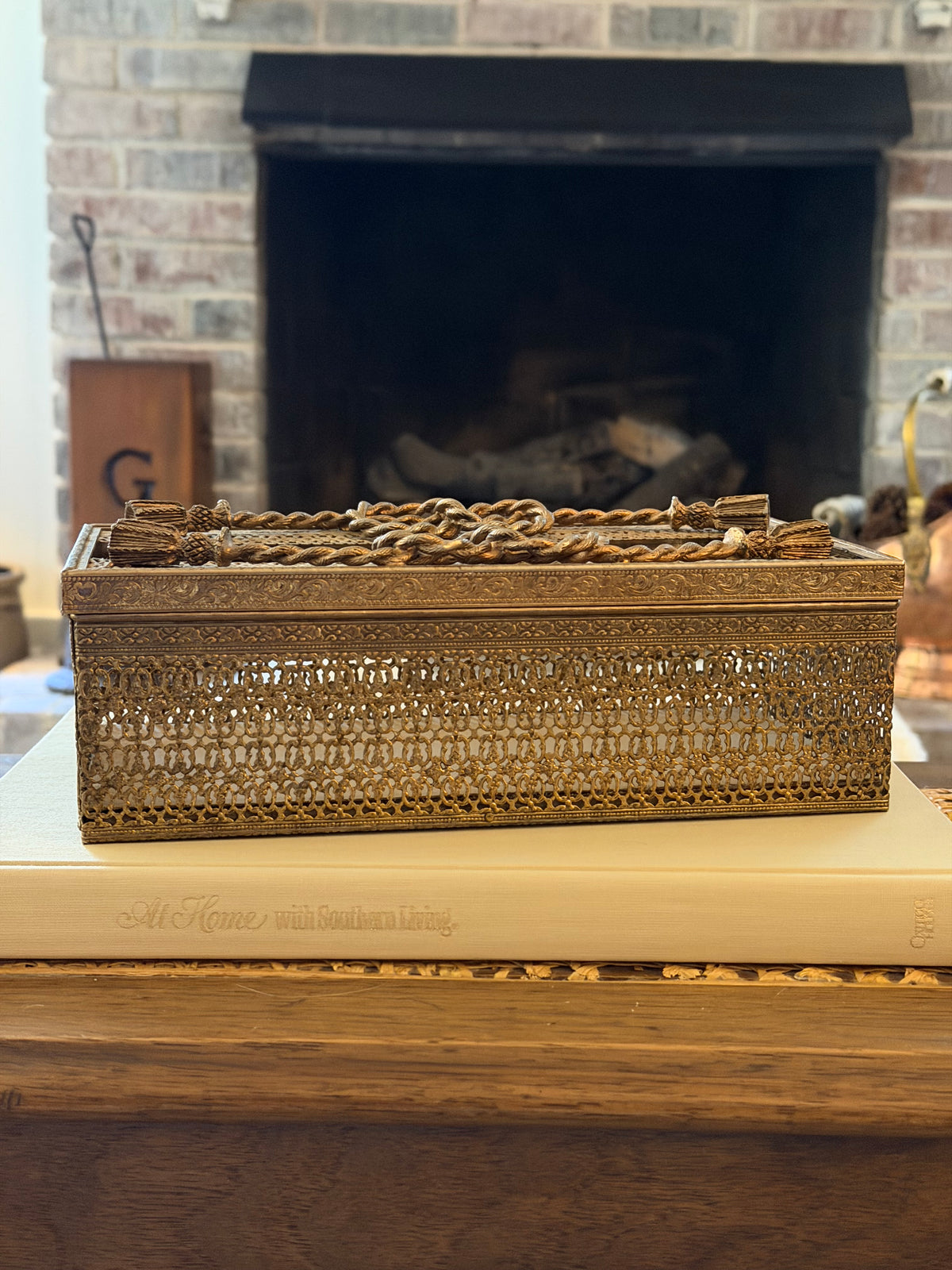 Ornate Brass Tissue Box Cover