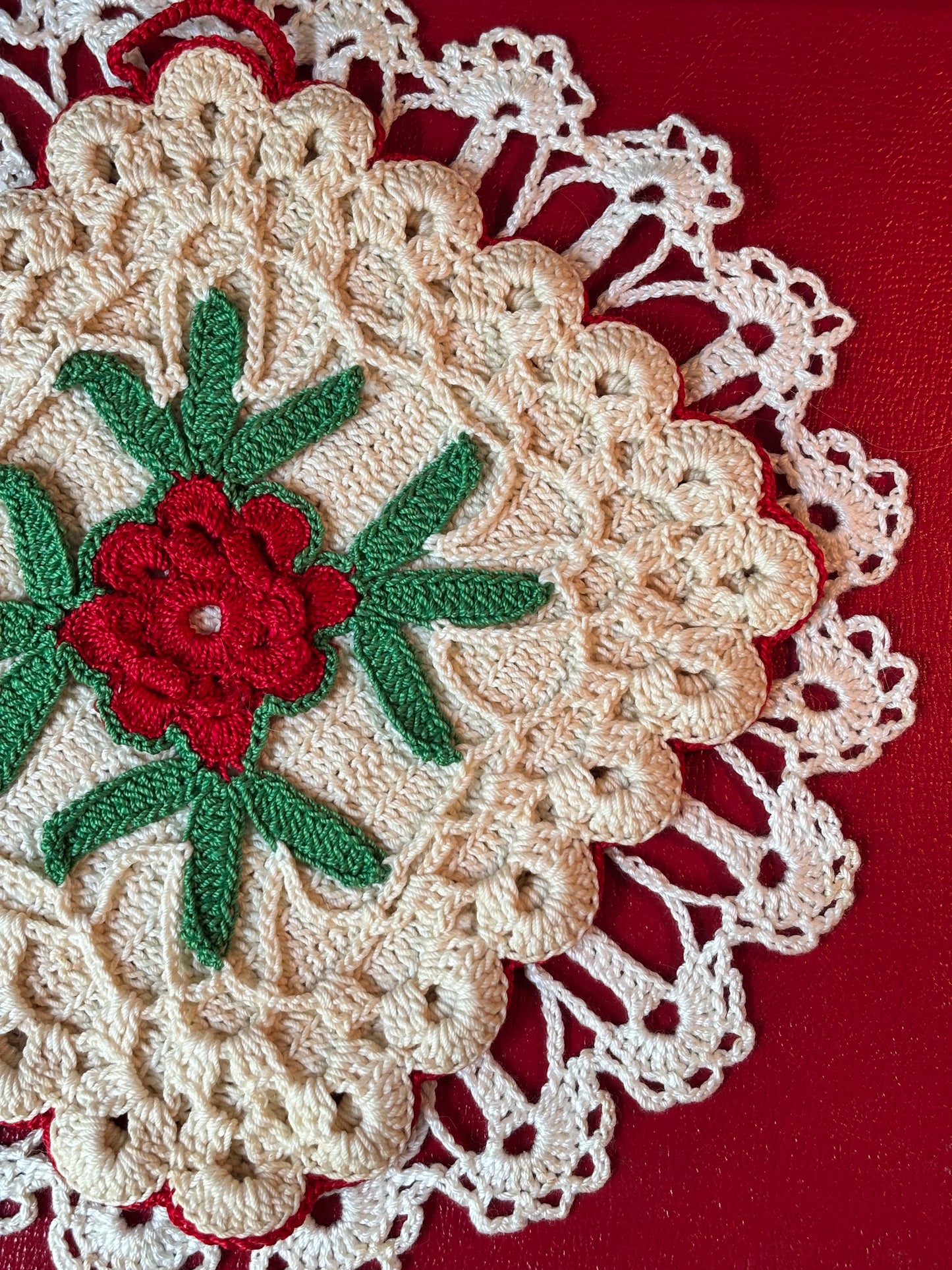 Crochet Poinsettia Doily Potholder