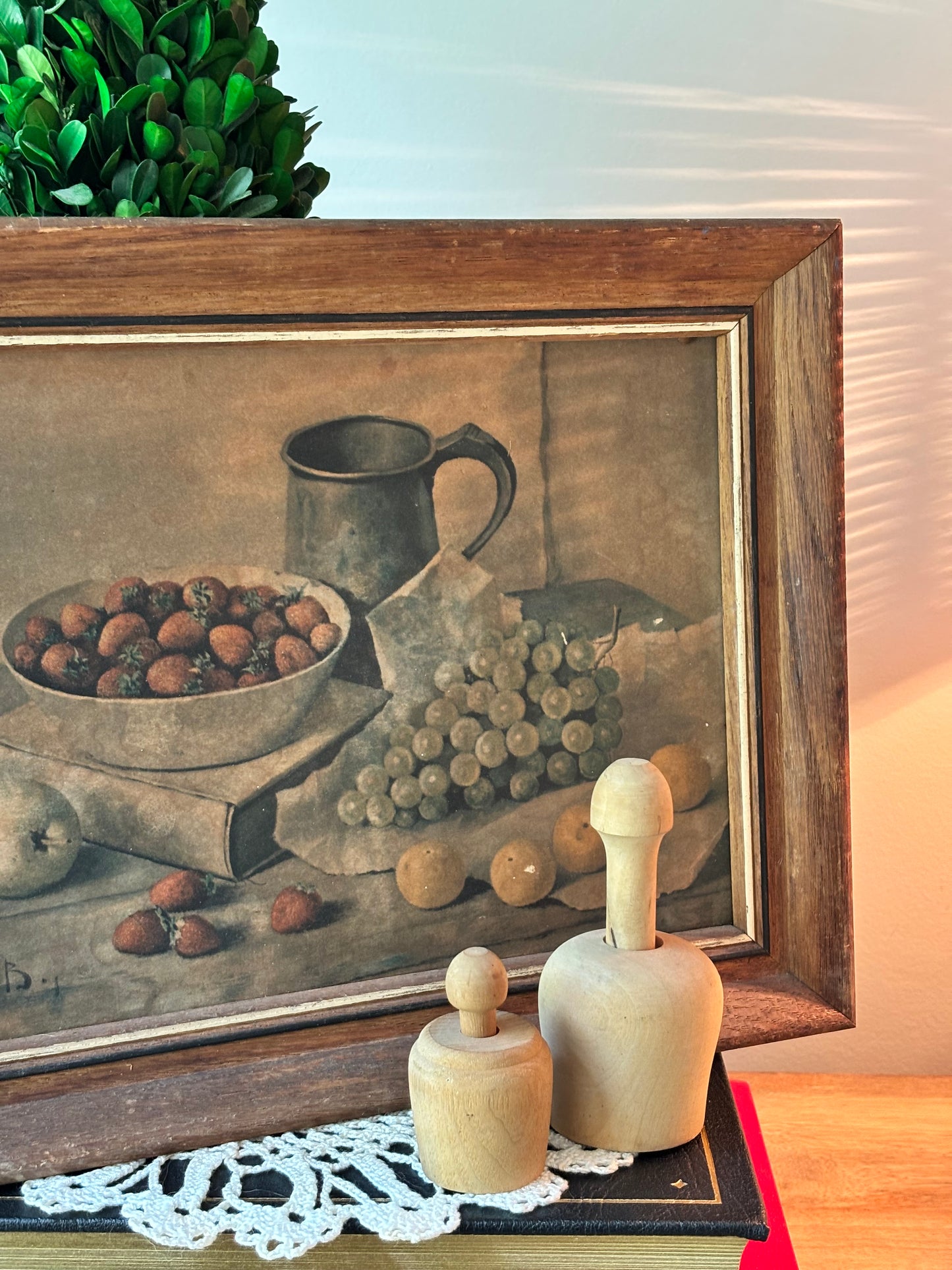 Henk Bos Rustic Framed Still Life Print Fruit Scene