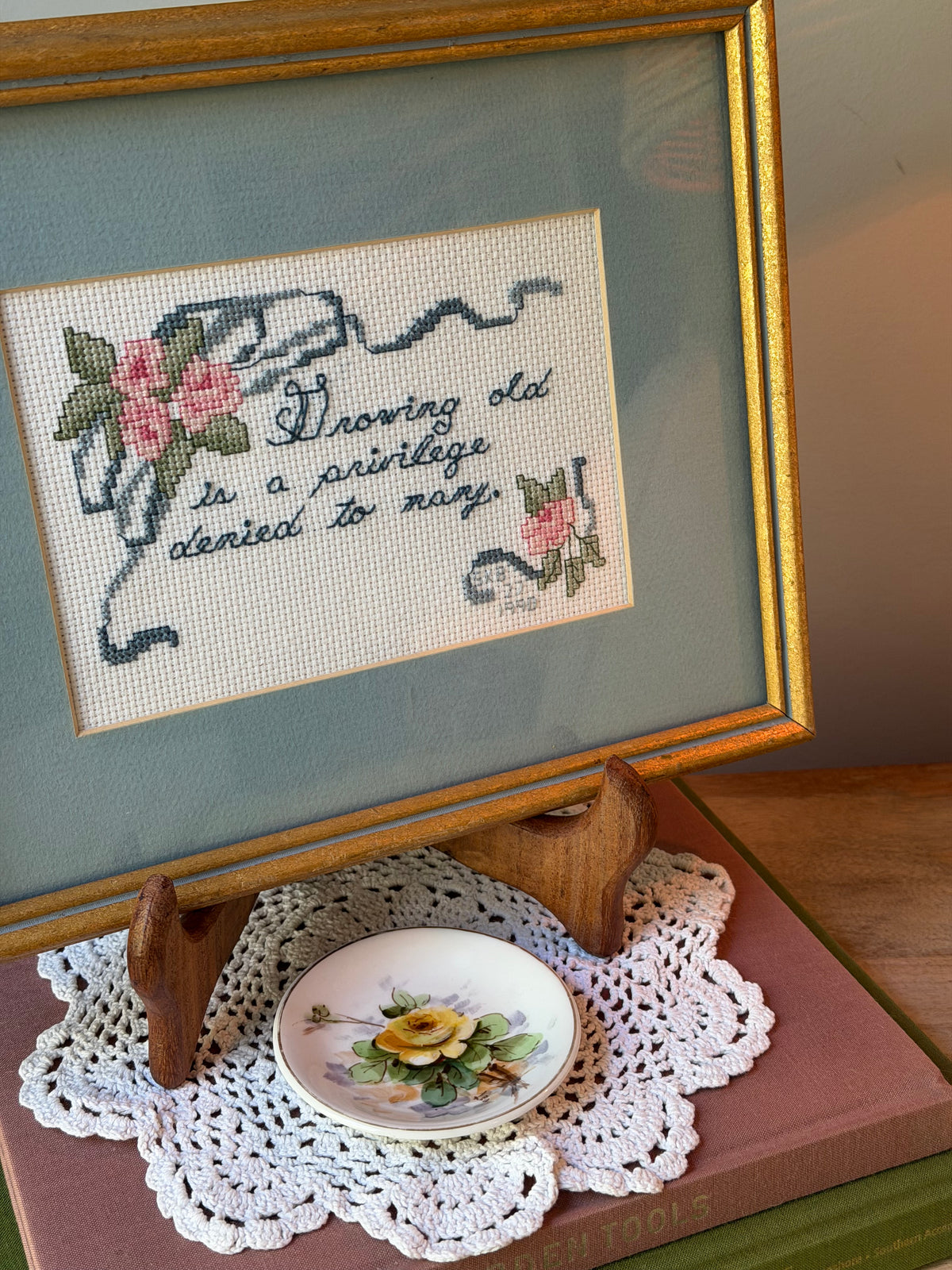 Growing Old is a Privilege Framed Cross Stitch