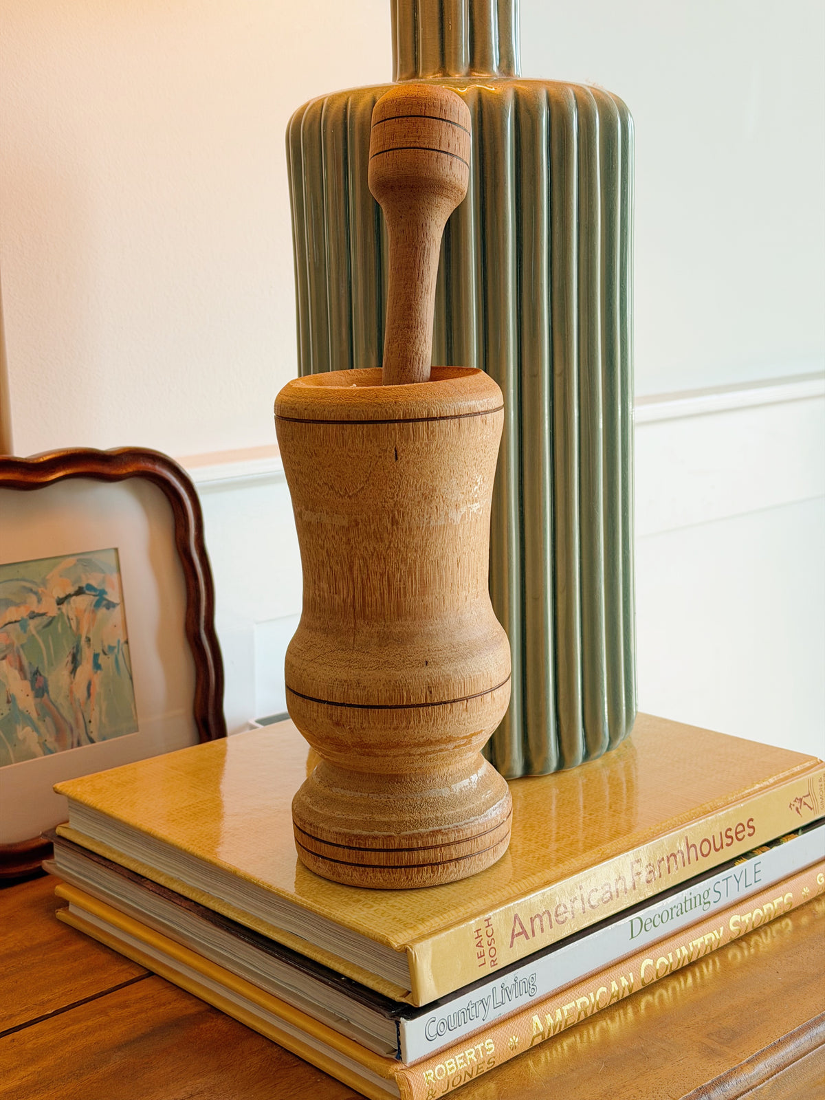 Vintage Wooden Mortar & Pestle