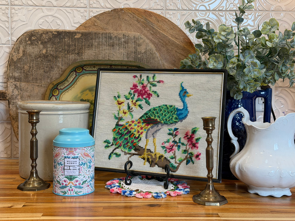 Pink & Blue Floral Doily