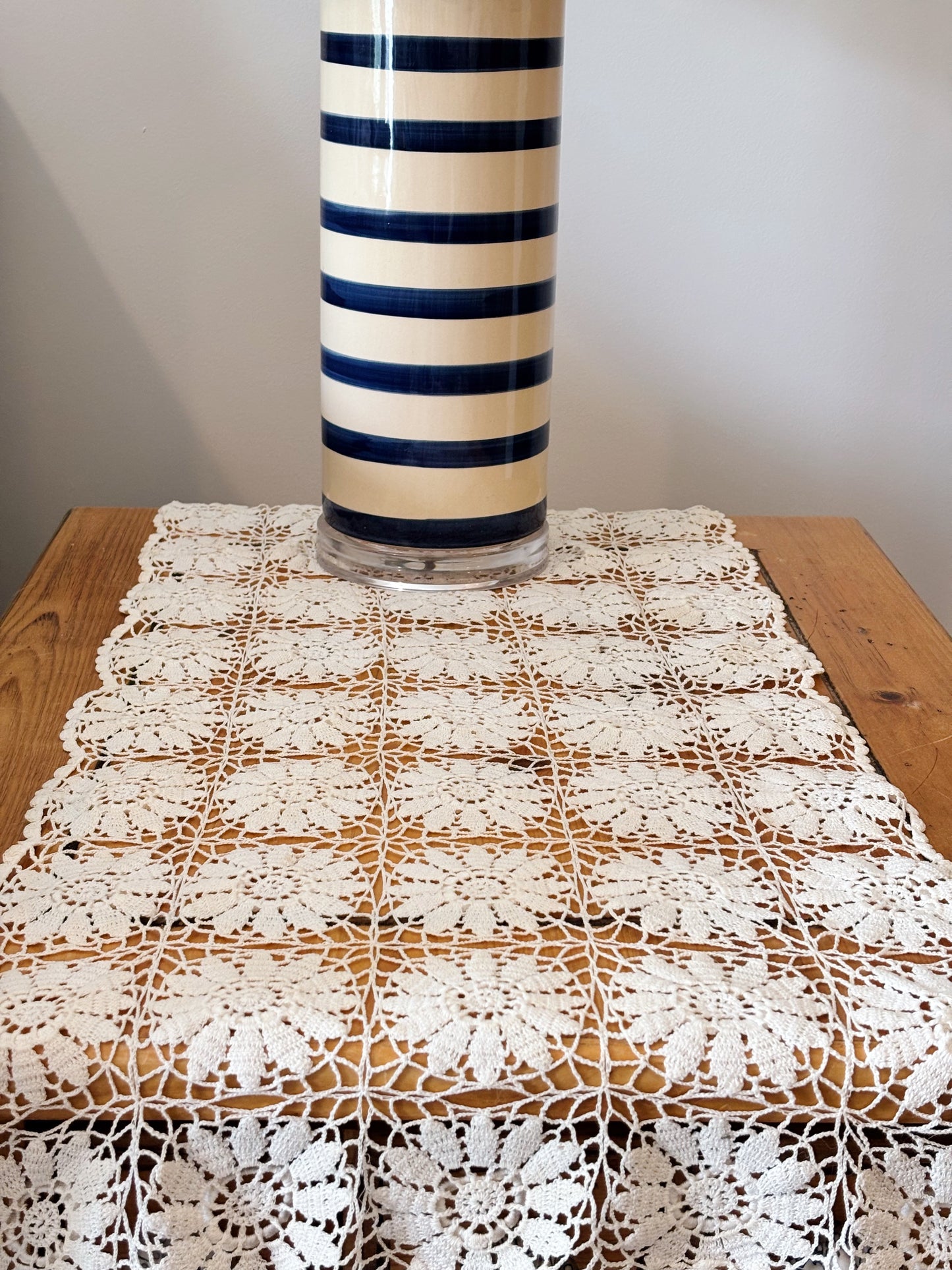 Vintage Textured Floral Table Runner