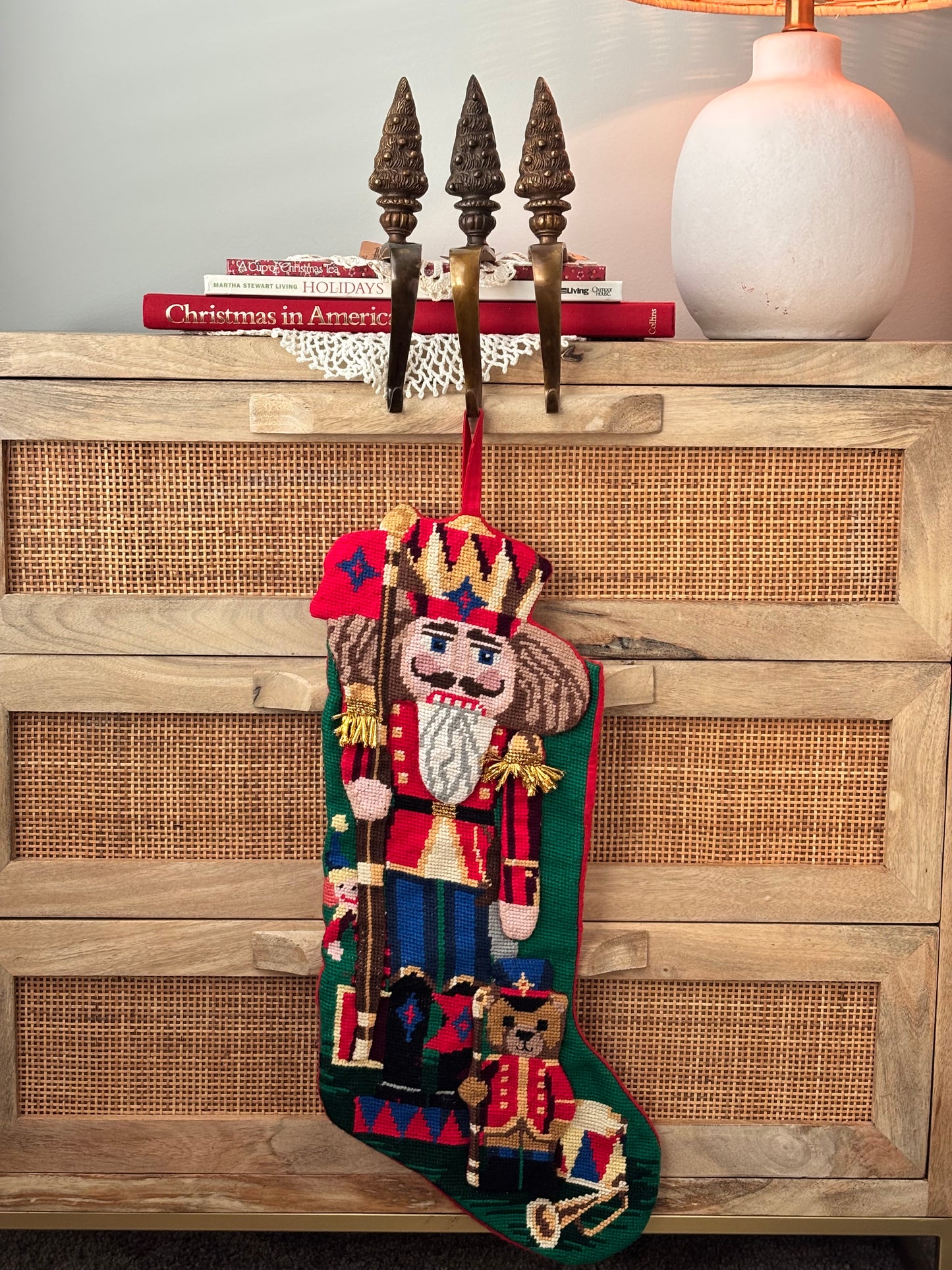 Textured Nutcracker Needlepoint Stocking