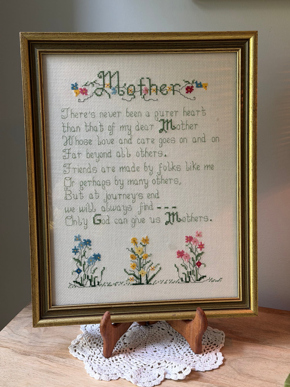 Vintage Mother Framed Cross Stitch
