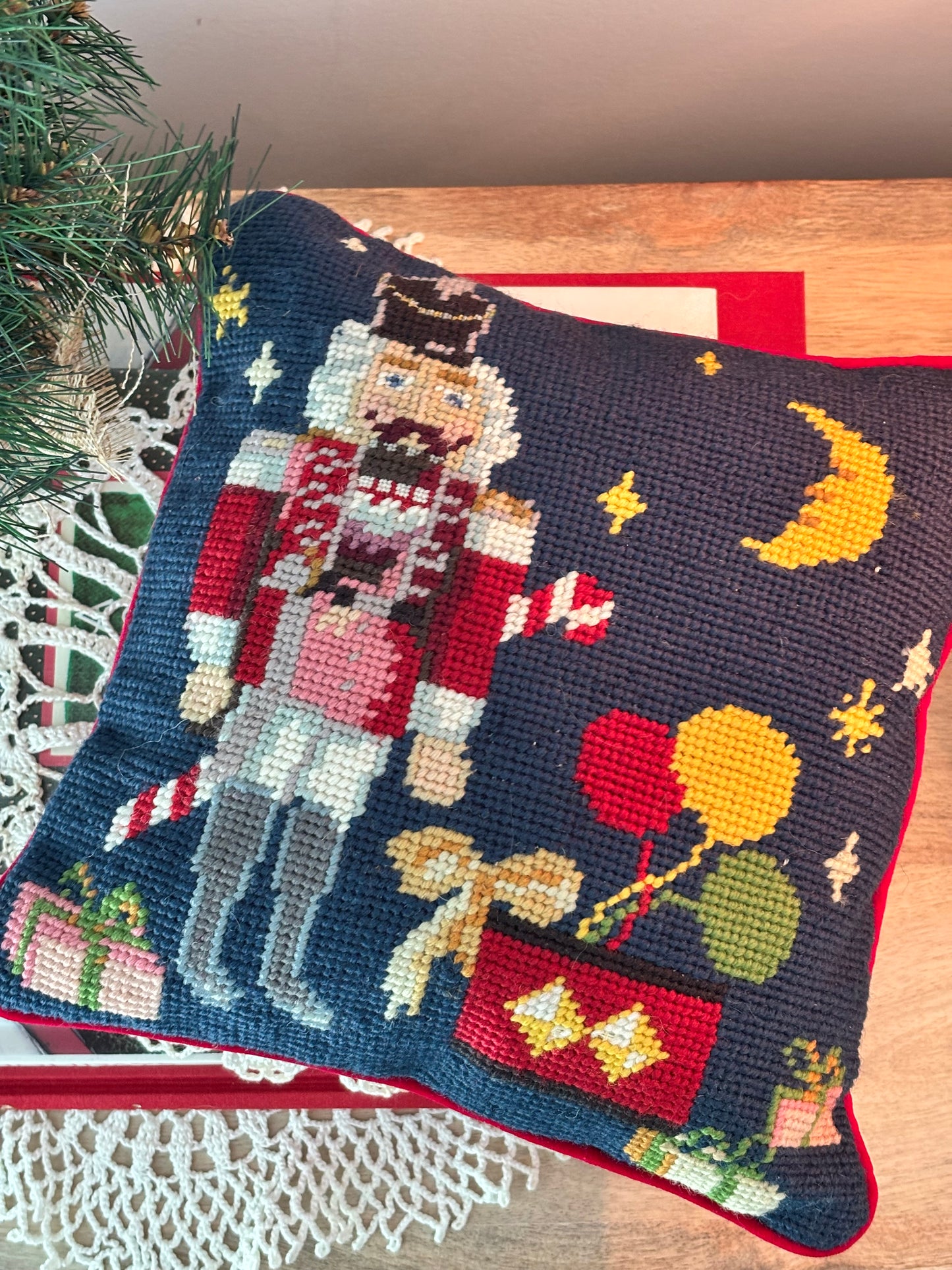 Nutcracker Needlepoint Pillow