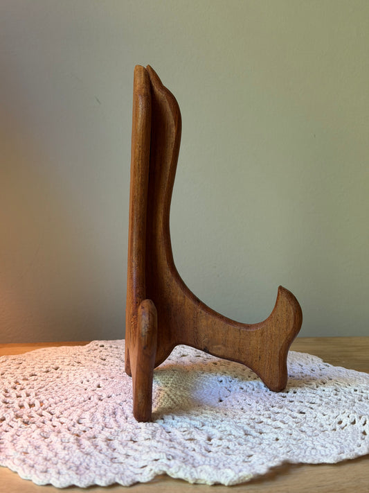 Vintage Wooden Plate Stand