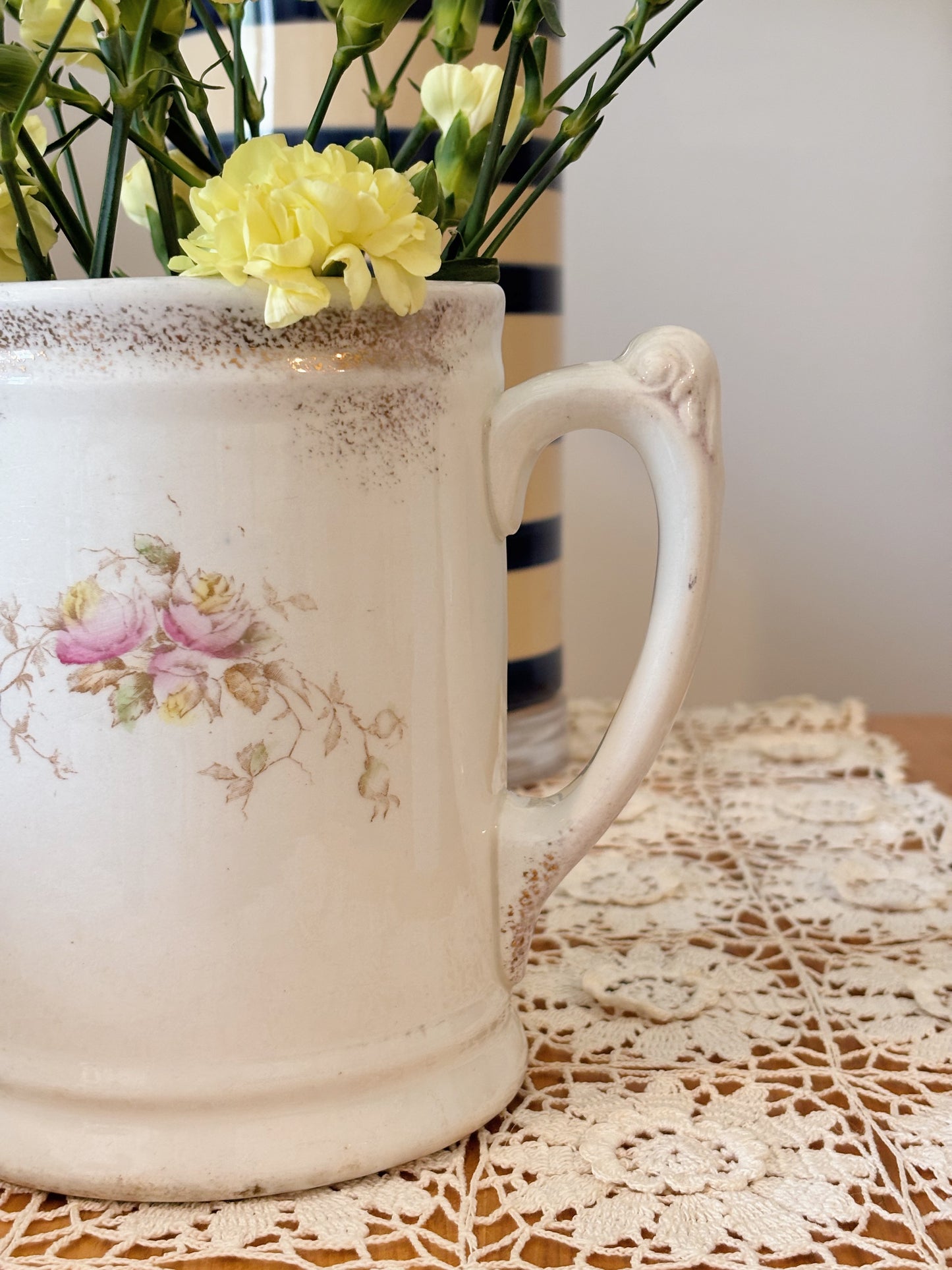 Vintage Floral China Pitcher