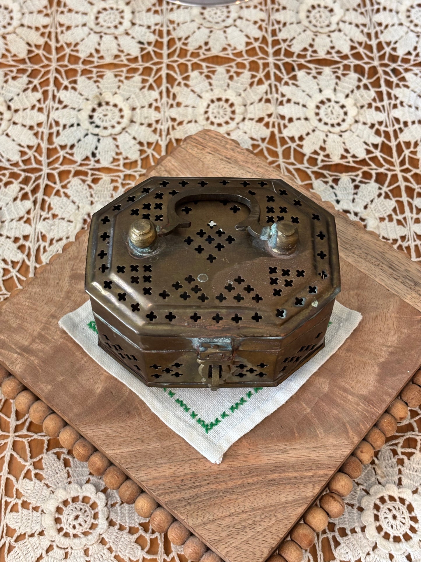 Vintage Brass Trinket Box