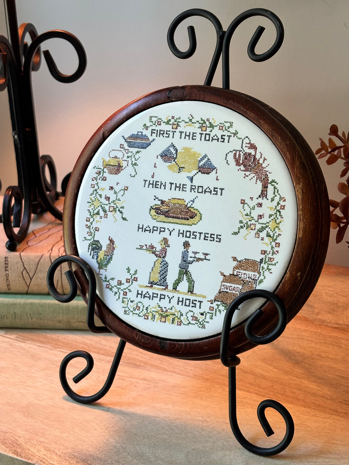 First the Toast Cross Stitch Trivet