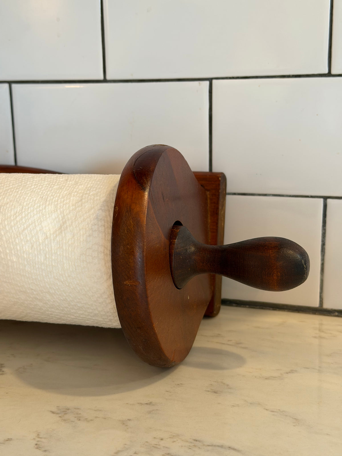 Vintage Wooden Paper Towel Holder