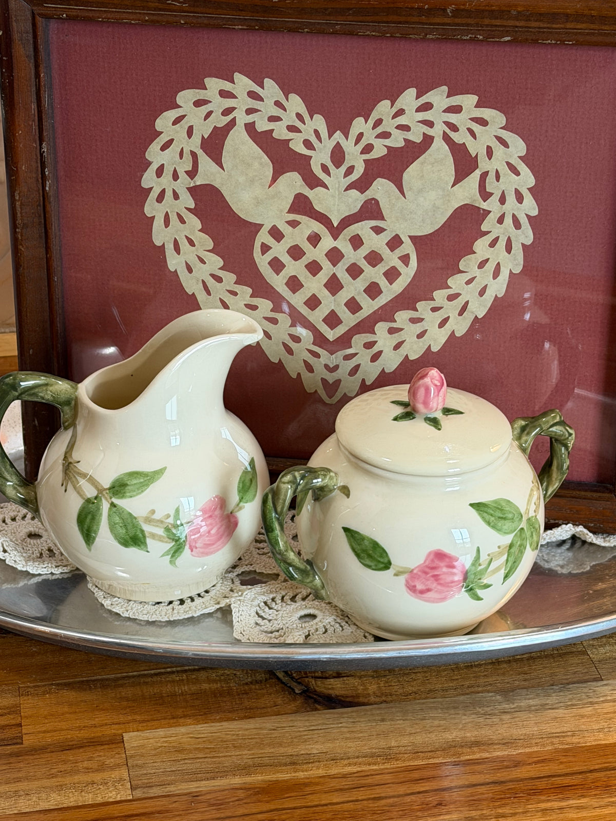 Franciscan Desert Rose Cream & Sugar Set