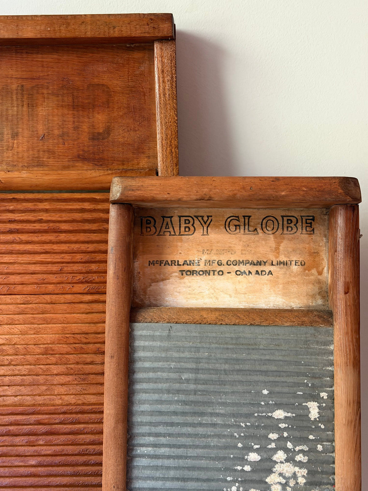 Vintage Baby Globe Wooden Wash Board