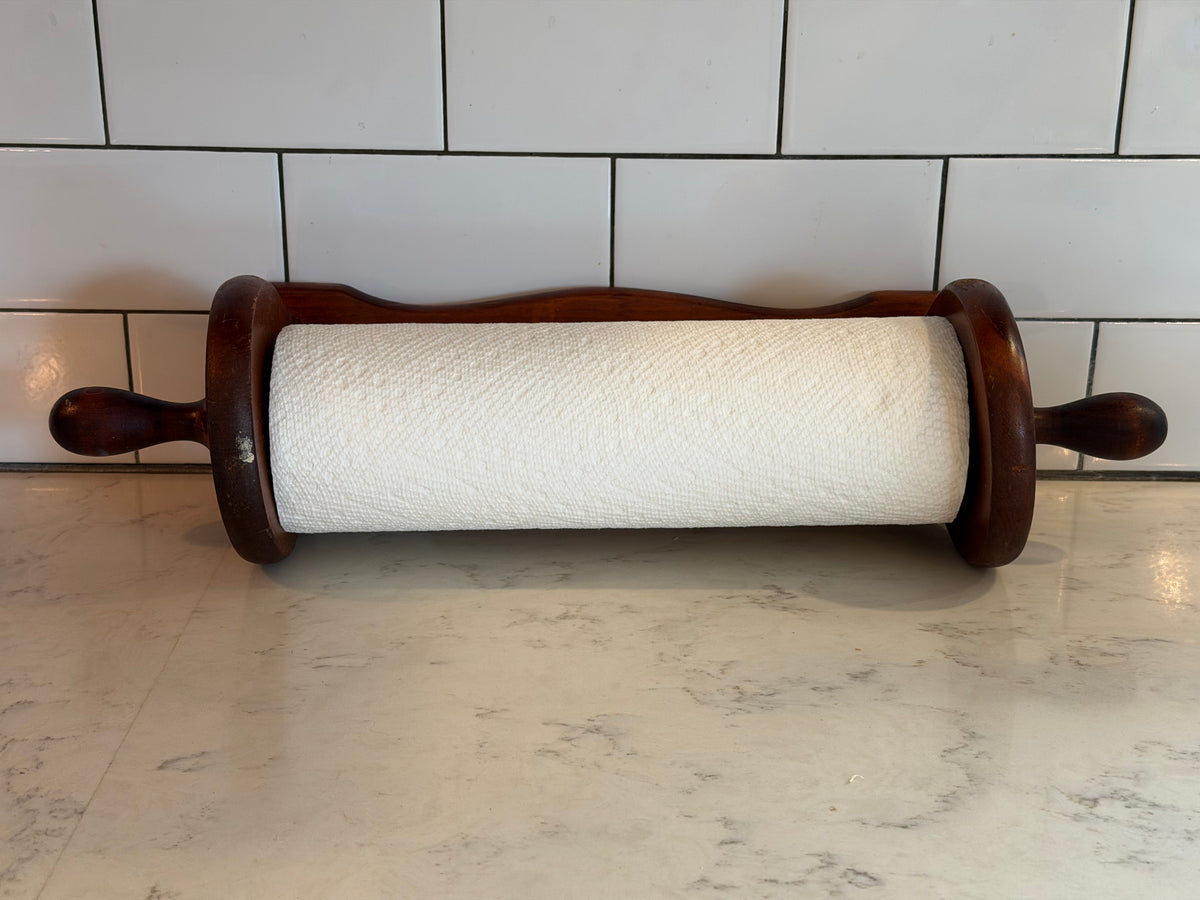 Vintage Wooden Paper Towel Holder