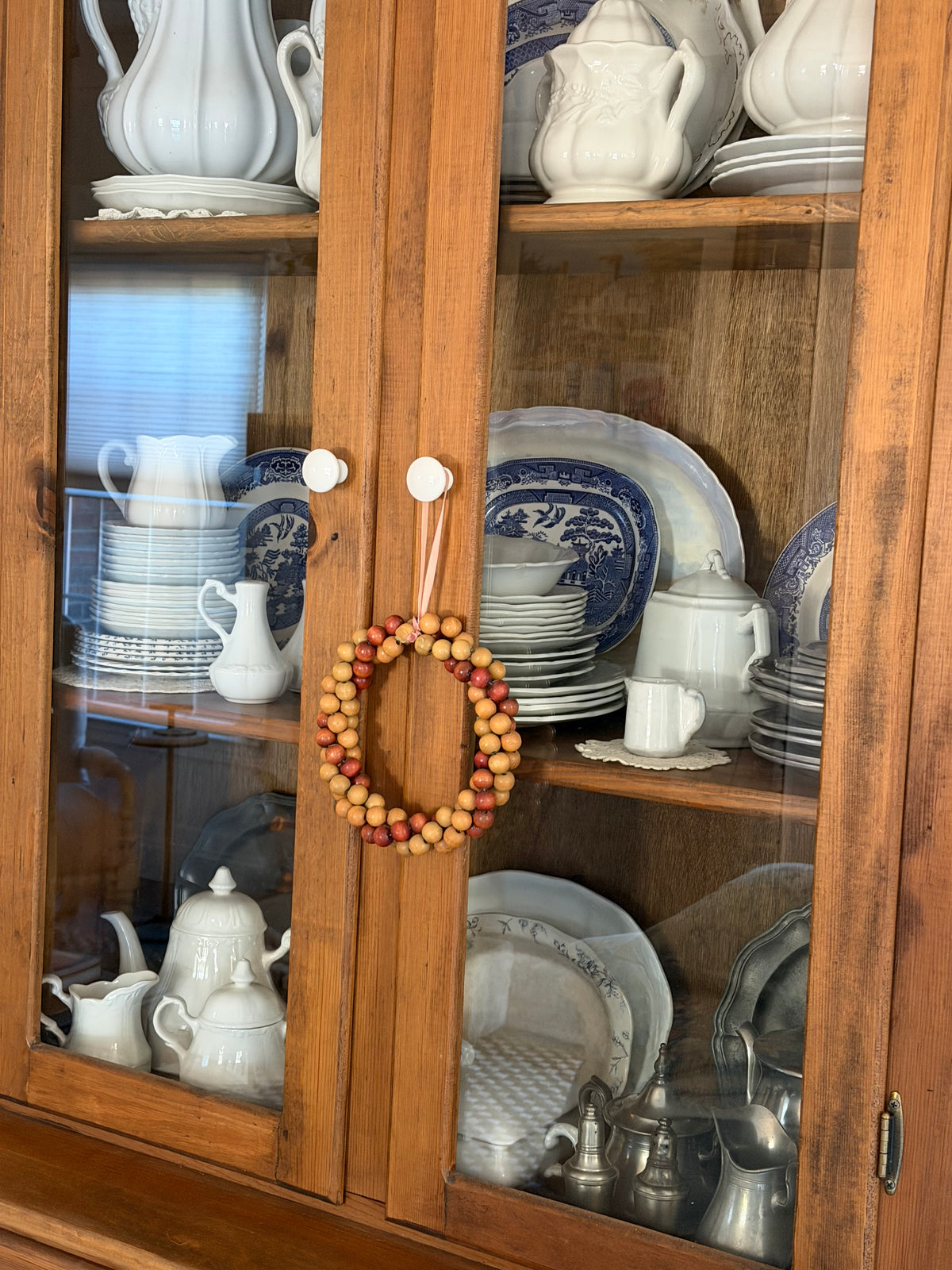 Vintage Wooden Berry Bead Wreath