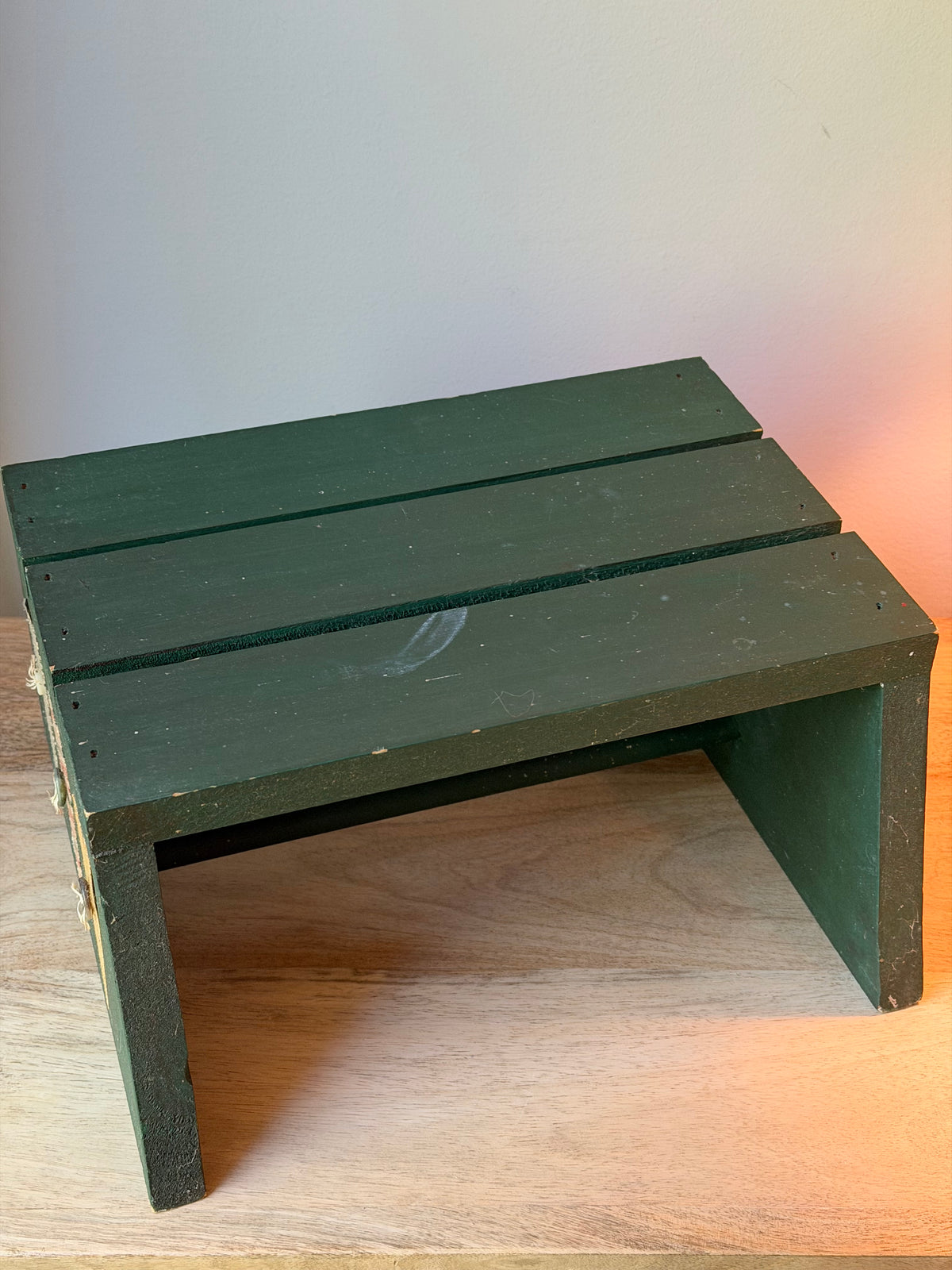 Green Primitive Style Riser Stool