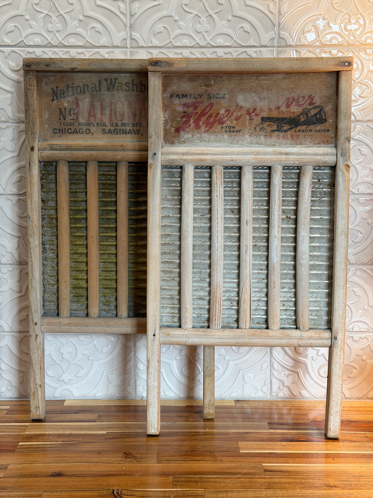 Vintage Flyer Silver Washboard