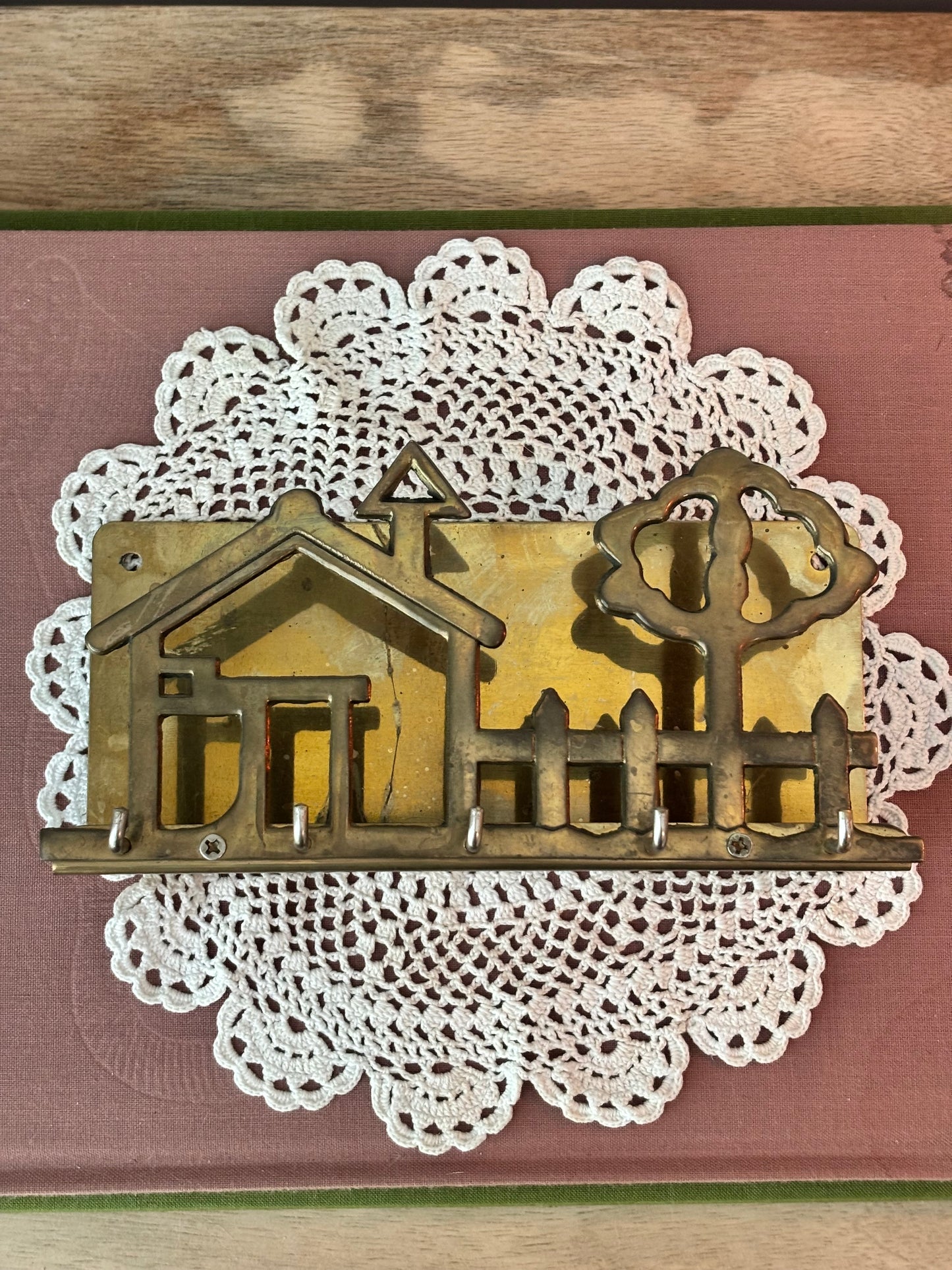 Brass Key & Mail Holder