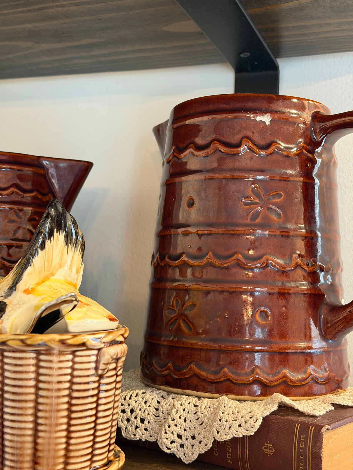 Vintage Brown Mar-Cresa Stoneware Pitchers