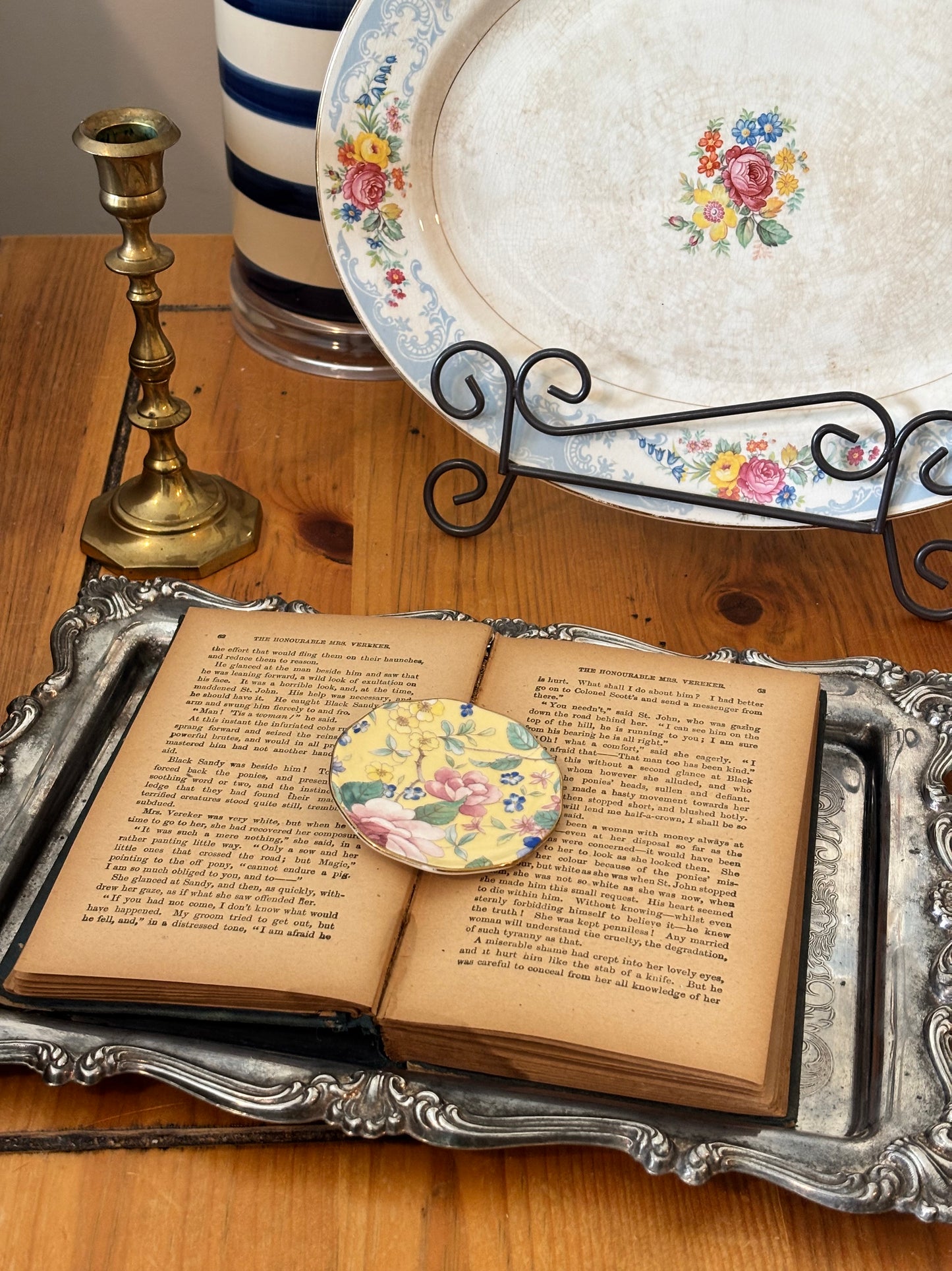 Vintage Mini Yellow Floral Butter Pat