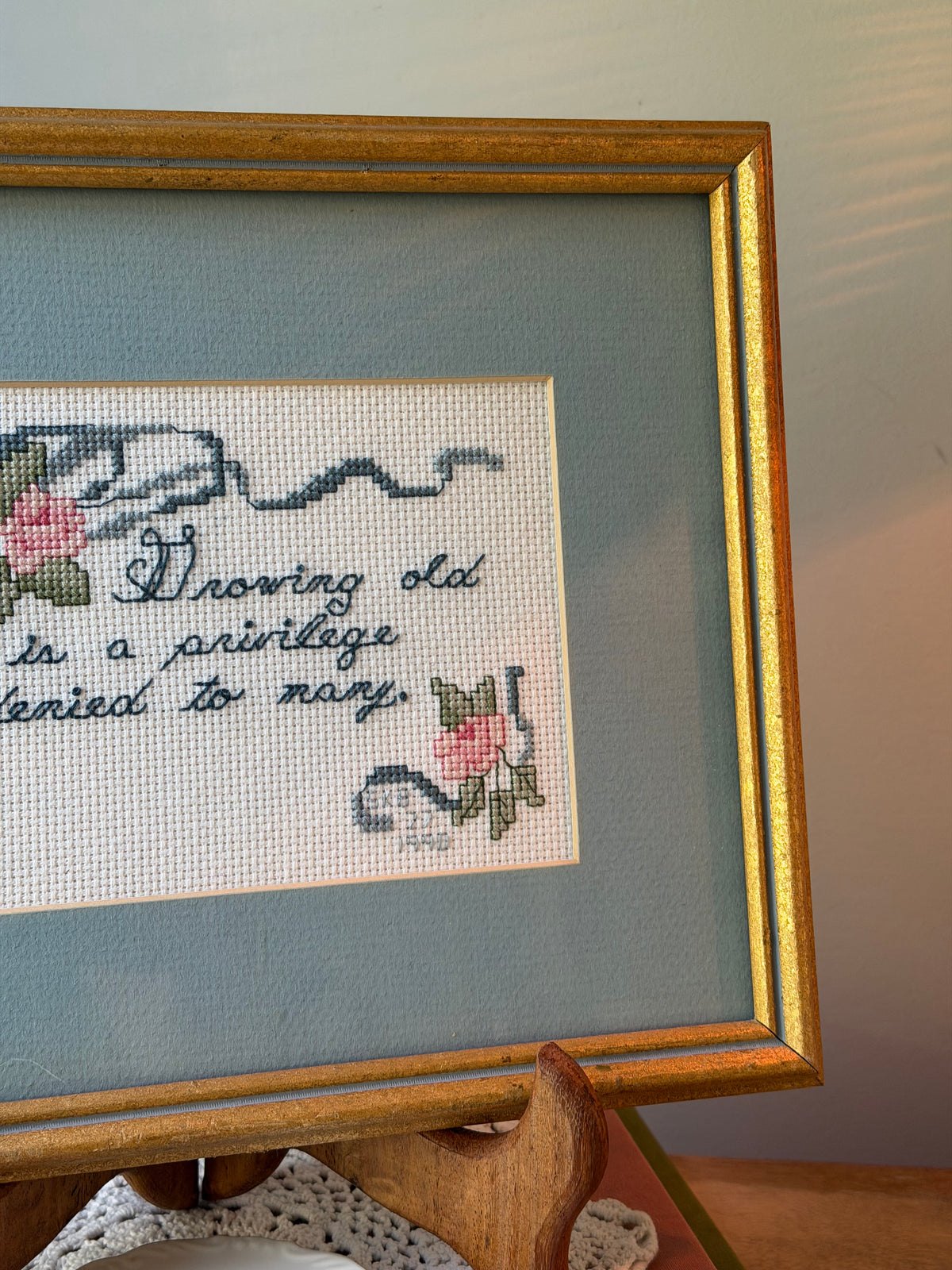 Growing Old is a Privilege Framed Cross Stitch