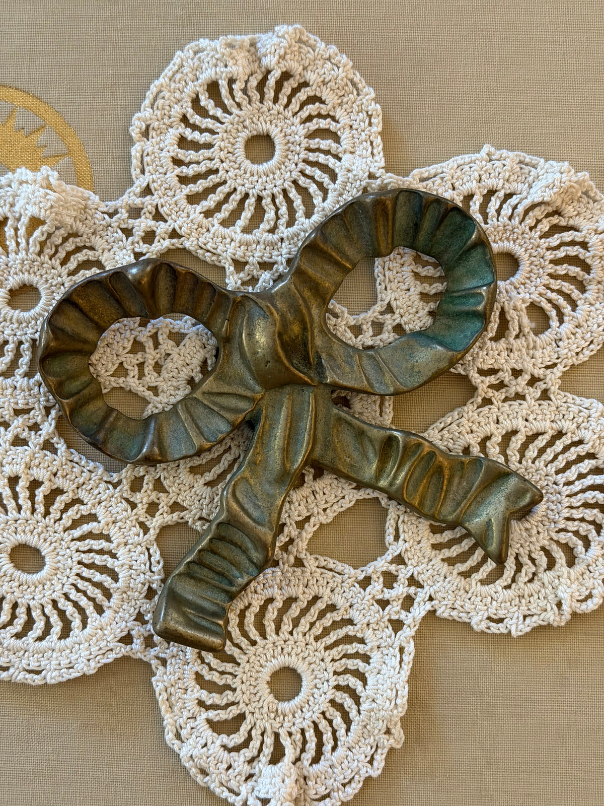 Brass Bow Wall Pediment