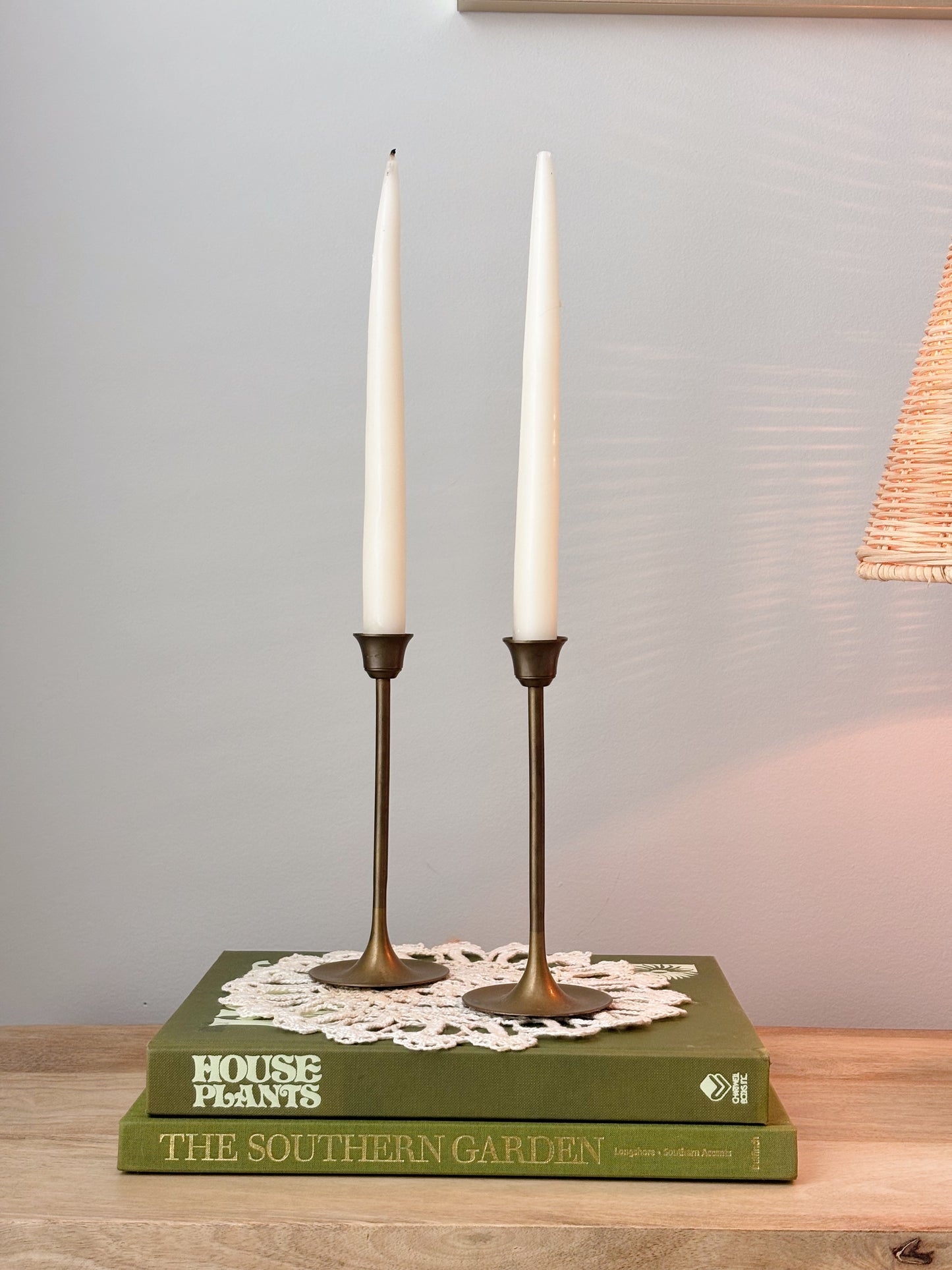 Set of 2 Vintage Brass Candlesticks