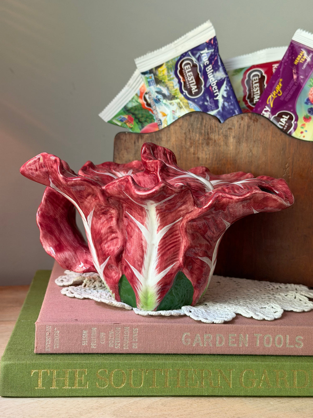 Jay Wilfred for Andra by Sadek Red Cabbage Leaf Teapot