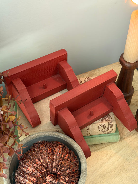 Mini Red Wooden Shelf with Peg