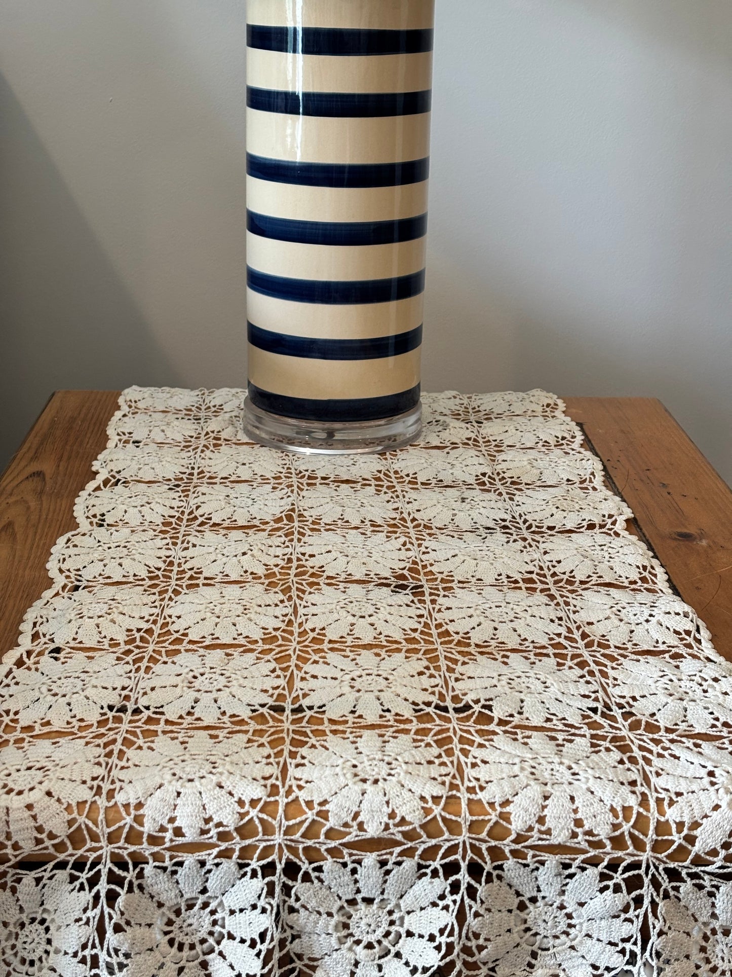Vintage Textured Floral Table Runner