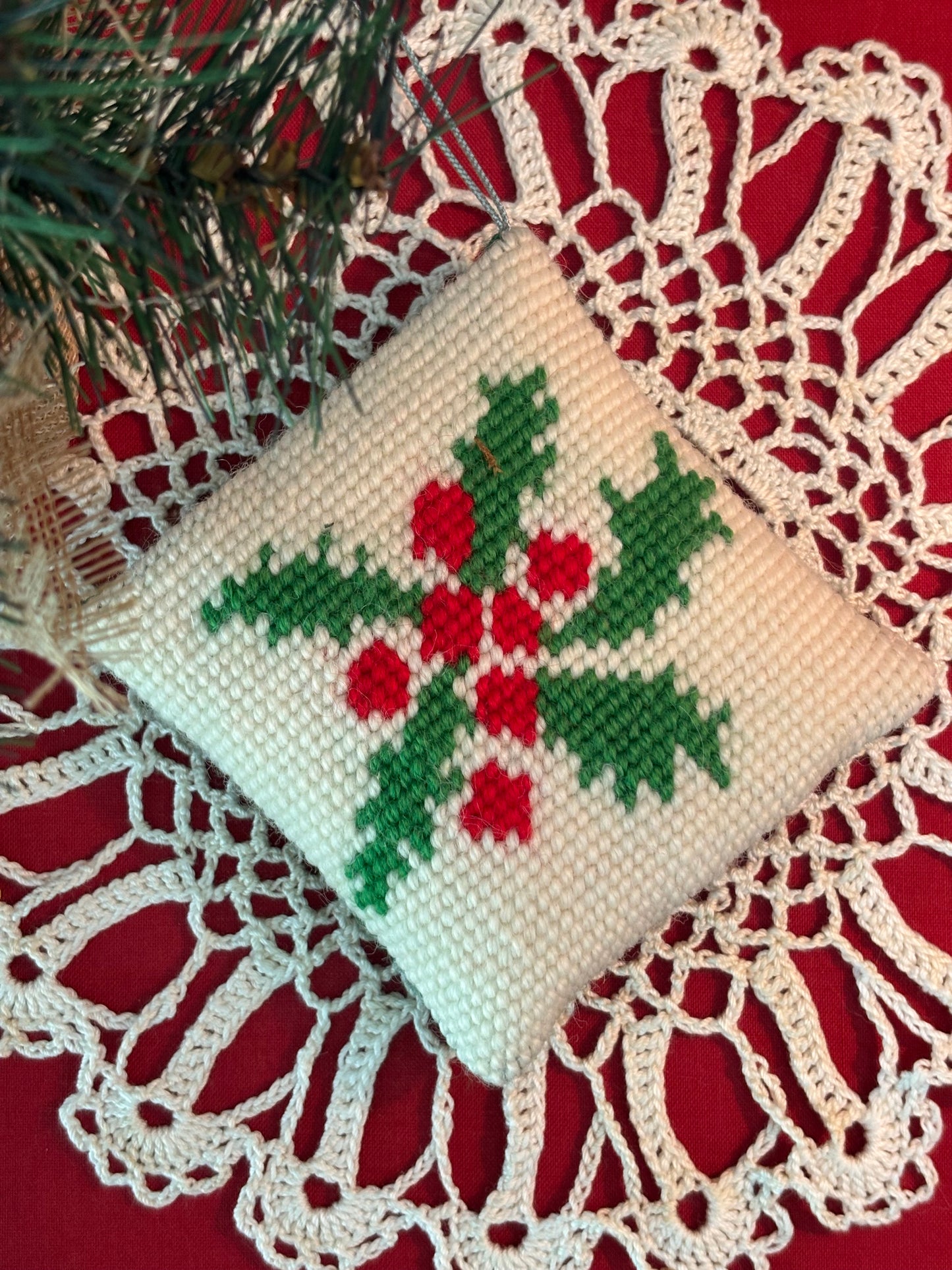 Vintage Needlepoint Ornaments