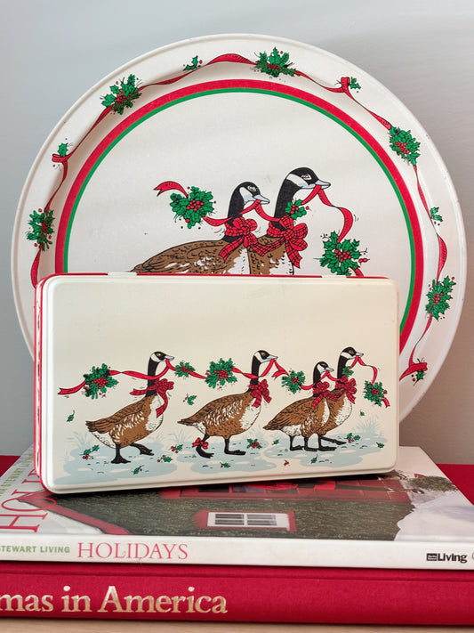 Vintage Christmas Goose Tin