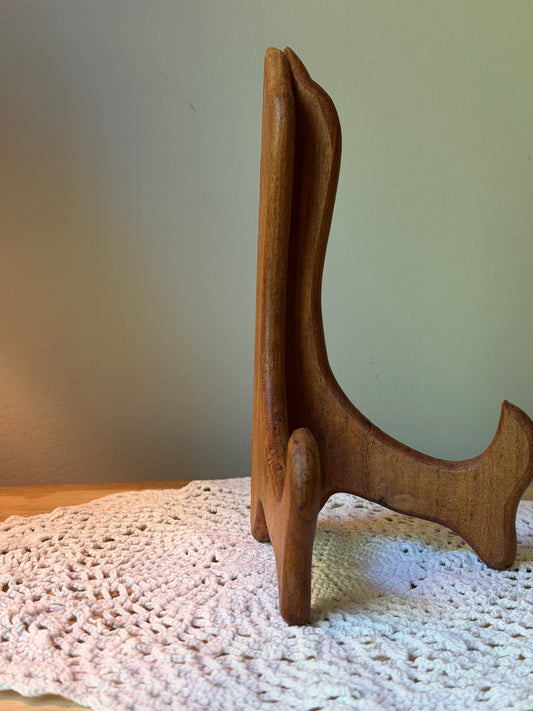 Vintage Wooden Plate Stand